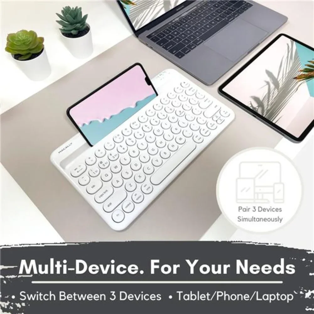 Multi Device Bluetooth Keyboard for iPhone iPad and Tablet - Portable Bluetooth
